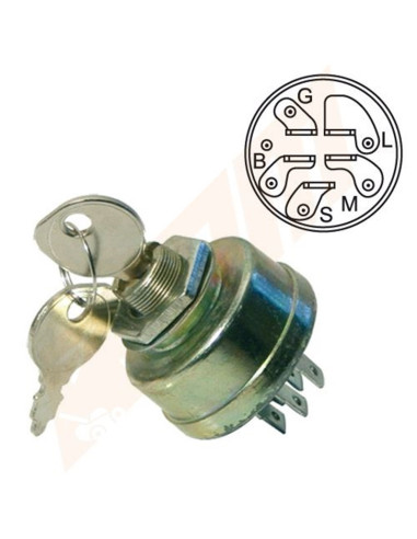 CONTACTEUR A CLE 5 bornes AYP - HUSQVARNA  145499 - 158913-163088