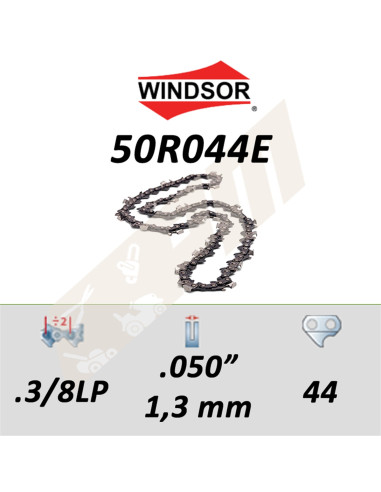 Chaîne de tronçonneuse WINDSOR 50R044E 3/8LP .050" 44 entraîneurs