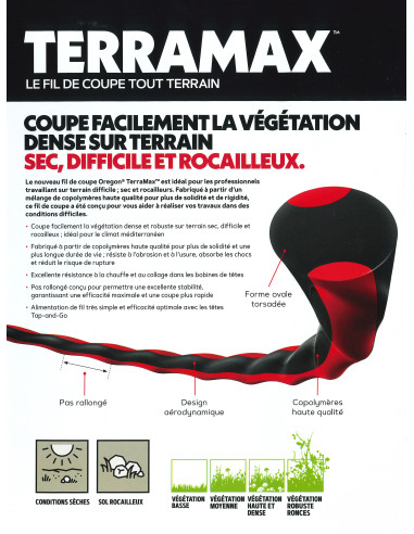 Fil débroussailleuse Oregon TERRAMAX 4,5 mm x 111 m