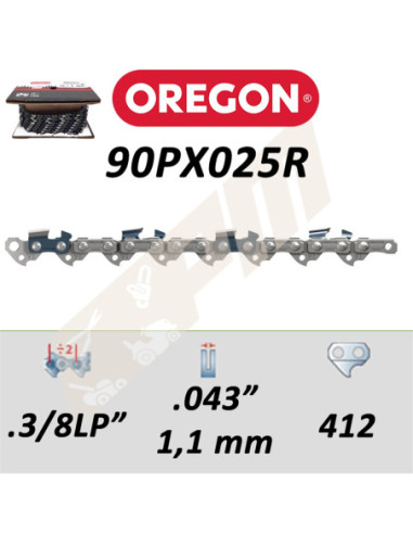 Chaîne de tronçonneuse OREGON 3/8LP . 043 412...