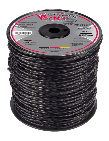 Bobine fil nylon vortex pour débroussailleuse  ø  2.7 mm - 167 m