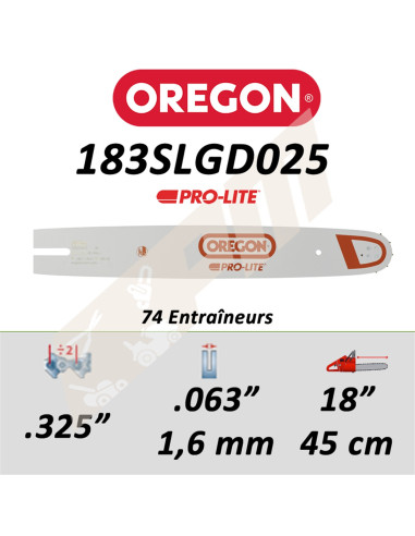 Guide de tronçonneuse OREGON PRO-LITE 45 CM