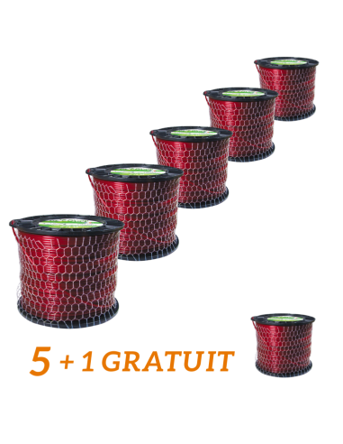 Lot de 5 + 1 OFFERT Fil nylon ø 3.3 mm carre 2kg