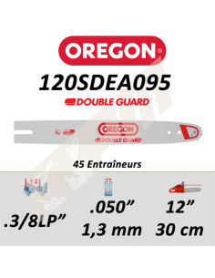 Guide de tronçonneuse OREGON 120SDEA095 3/8LP 1.3 mm 30 cm