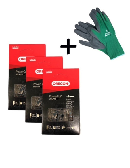 Lot de 3 chaînes de tronçonneuse 20LPX064E .325" 64 entraîneurs