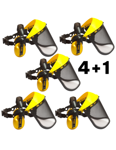 Lot de 4+1 offert visiére professionelle avec casque anti-bruit