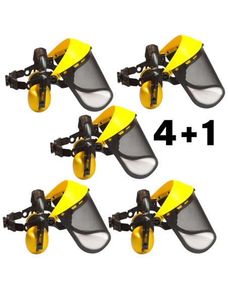 Lot de 4+1 offert visiére professionelle avec casque anti-bruit