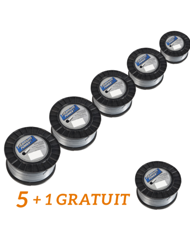 Lot de 5 + 1 OFFERT Fil nylon Titanium rond ø 3 mm - 281 m