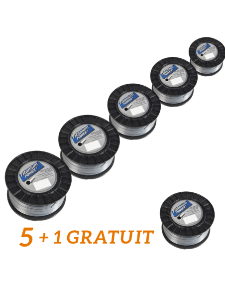 Lot de 5 + 1 OFFERT Fil nylon Titanium rond ø 3 mm - 281 m