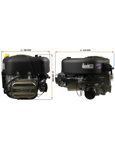 Moteur Briggs &amp; Stratton 17.5 cv Modèle INTEK Axe 25.4 mm x 80 mm