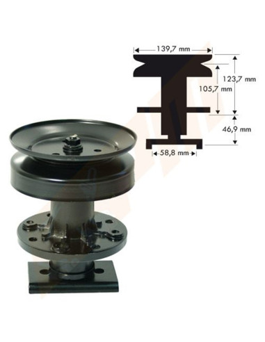 Palier de lame AYP - Husqvarna 105891, 121676, 121687, 109685X
