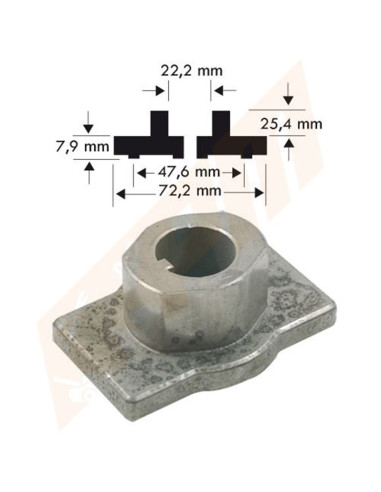 Support de lame tracteur tondeuse autoportée AYP  850977 dia.22.2