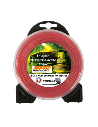 Fil nylon débroussailleuse carré coque 2.4  mm - 70m
