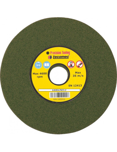 Meule d'affutage verte (145 x 3.2 x 22. 2) Tecomec