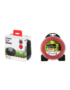 Tête de débroussailleuse  tap'n go Easy Load écrou alu + Fil nylon  