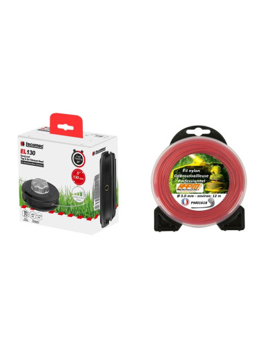 Tête de débroussailleuse  tap'n go Easy Load écrou alu + Fil nylon  