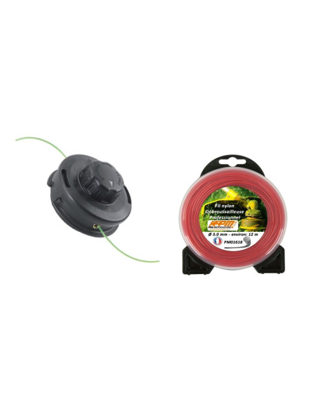 Tête de débroussailleuse Easy Load 109 mm universelle + Fil nylon  