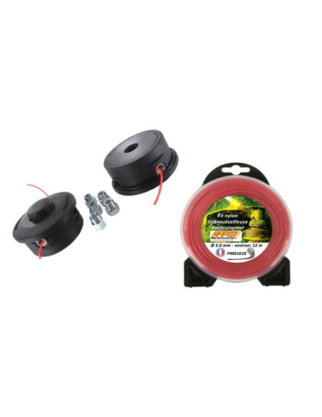 Tête de débroussailleuse  Stihl FS55, FS56, + Fil nylon ø 3 mm - 12m