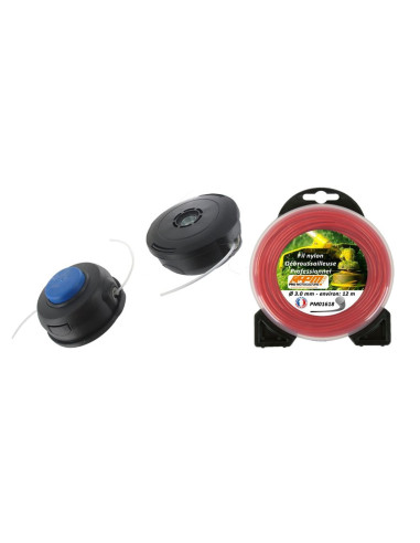 Tête de débroussailleuse Husqvarna T25 + Fil nylon  ø 3 mm - 12m
