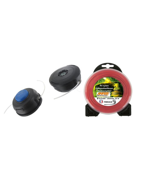 Tête de débroussailleuse Husqvarna T25 + Fil nylon  ø 3 mm - 12m