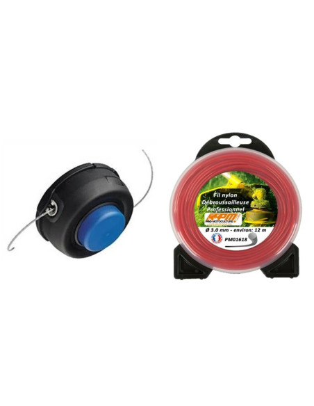 Tête de débroussailleuse Husqvarna T35 en 12x175 + Fil nylon  ø 3 mm