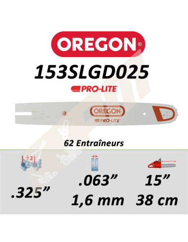 Guide de tronçonneuse OREGON PRO-LITE 38 CM pour Stihl