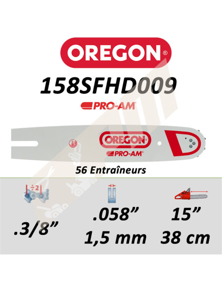 Guide de tronçonneuse OREGON 38 cm 3/8