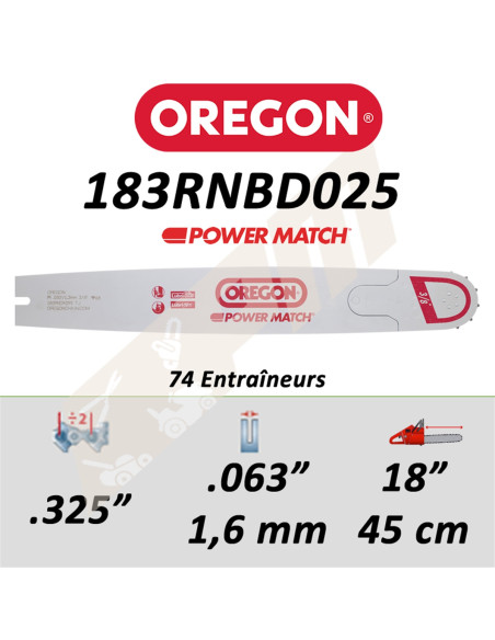 Guide de tronçonneuse OREGON POWER MATCH 45 CM