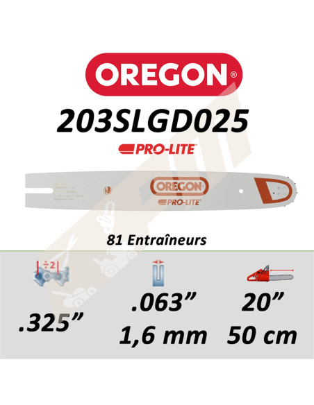 Guide de tronçonneuse OREGON PRO-LITE 50 CM