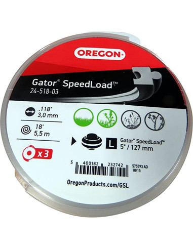 Fil nylon pour tête Oregon 24-550 GLS 3.0mm