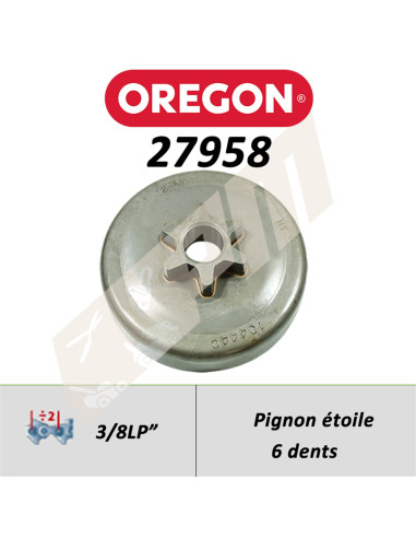Pignon de tronçonneuse OREGON AM A ETOILE 3/8