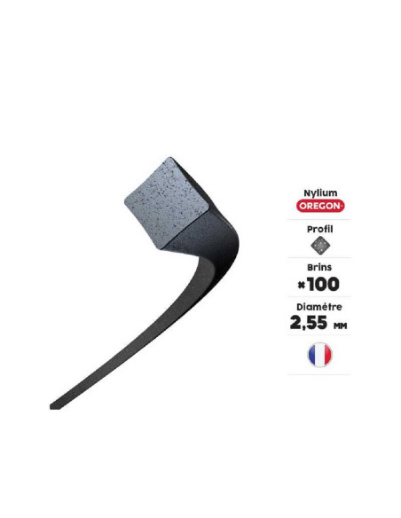 FIL NYLIUM OREGON CARREE 2.55 mm - 100 BRINS