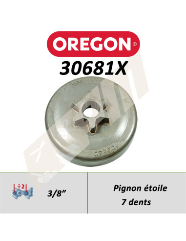 Pignon de tronçonneuse OREGON A ETOILE 3/8