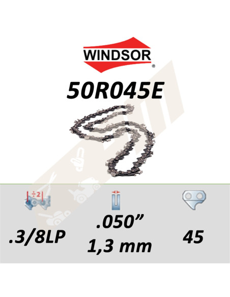 Chaîne de tronçonneuse WINDSOR 50R045E 3/8LP .050" 45 entraîneurs