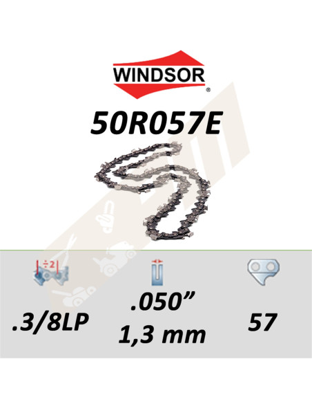 Chaîne de tronçonneuse WINDSOR 50R057E 3/8LP .050" 57 entraîneurs