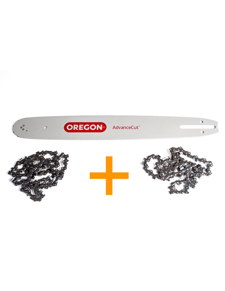 COMBO guide + 2 chaines de tronçonneuse, 1 X 158SFHD009 + 2 X 73DPX05