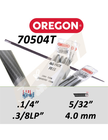 Lime chaine de Tronçonneuse OREGON ronde Ø 4,0MM lot de 3