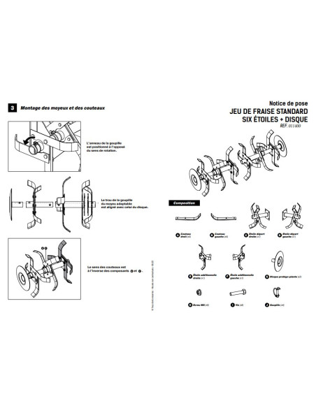 Adaptateur moyeu de fraise pour motoculteur diam 23 mm hexagonal Long 18 mm