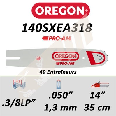 Guide de tronçonneuse OREGON 140SXEA318 3/8LP 1.3 mm 35cm