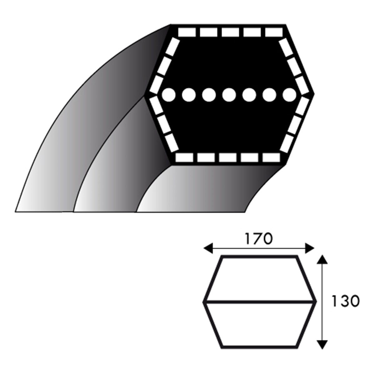 AA112 Hexagonal Tondeuse Courroie Dentraînement 