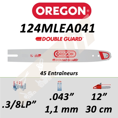 Guide de tronçonneuse OREGON 124MLEA041 3/8LP 1.1 mm 30cm