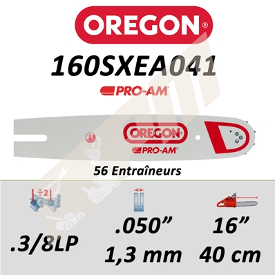 Guide de tronçonneuse OREGON 160SXEA041 3/8LP 1.3 mm 40cm