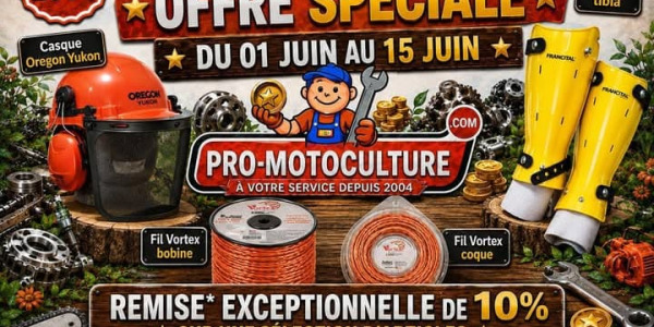 Promotions de juin, pièces détachées motoculture