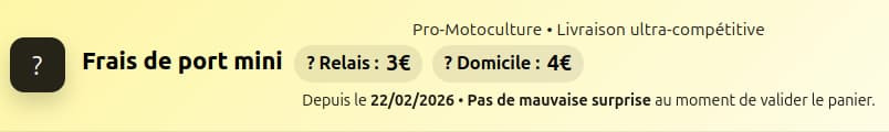 Pro-Motoculture baisse ses frais de port : 3 € en relais, 4 € à domicile